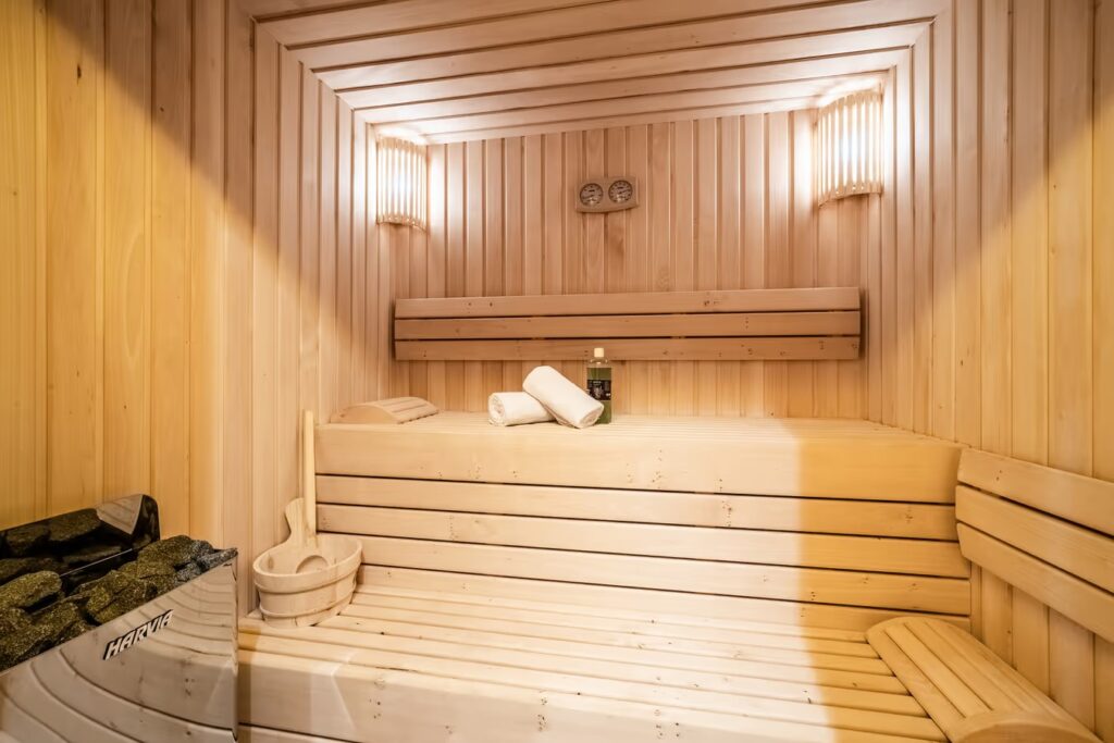 sauna chalet thollon les mémises
