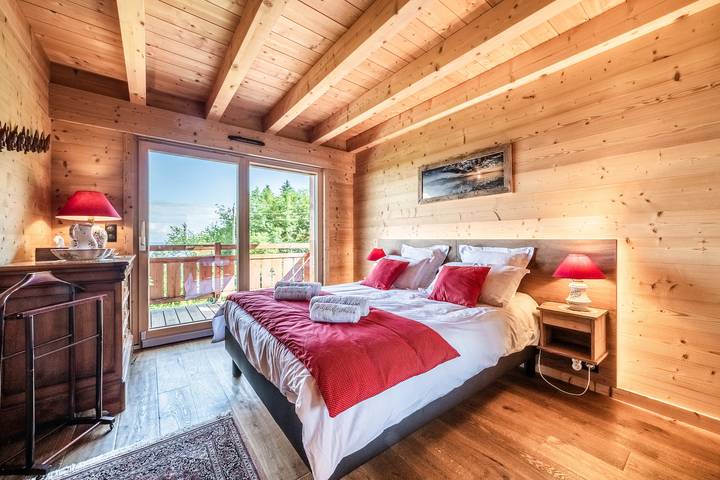 chambre chalet vue sur lac léman
